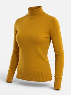 French Connection Women’s Mustard Roll Neck Turtleneck Sweater